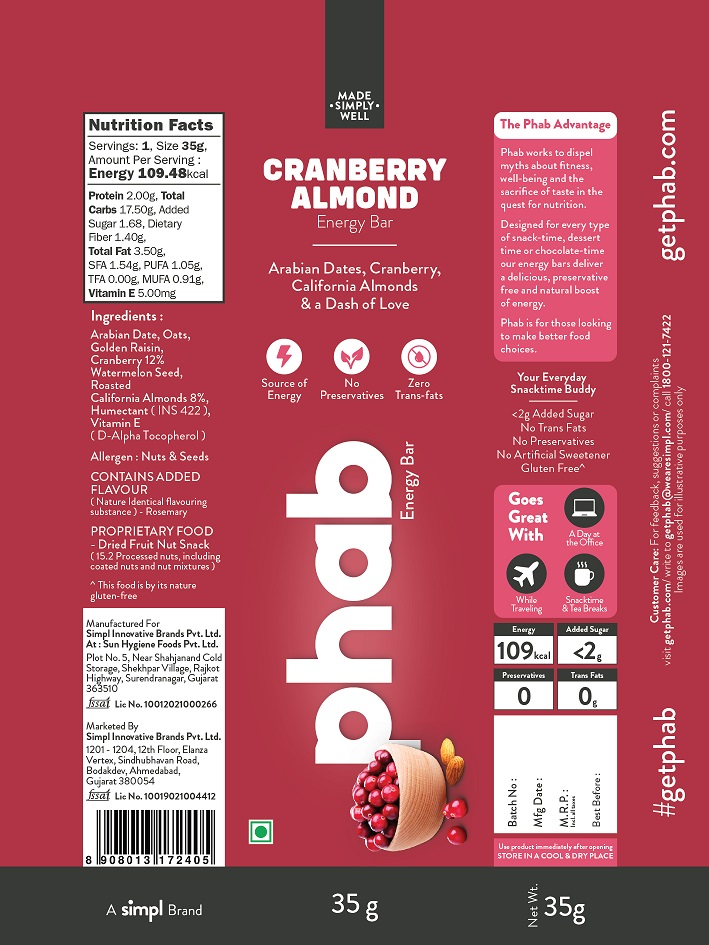 Phab Cranberry Almond Device mark 5059122 Trademark