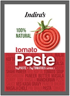 Indira’s 100% Natural Tomato Paste Device mark 5102976 Trademark