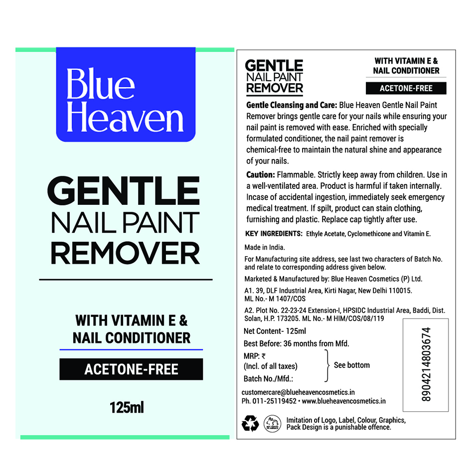 Blue Heaven-gentle Nail Paint Remover Device mark 5166465 Trademark