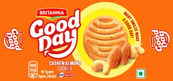Britannia Good Day Cashew Almond Cookies Device mark 5186946 Trademark