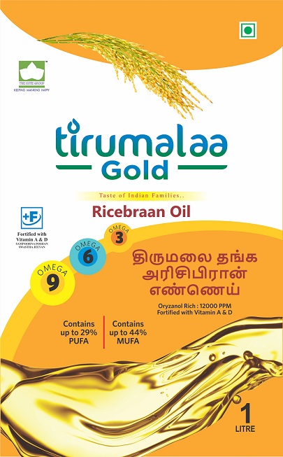 Tirumalaa Gold. Taste Of Indian Families. Ricebraan Oil Label Device mark 5210180 Trademark