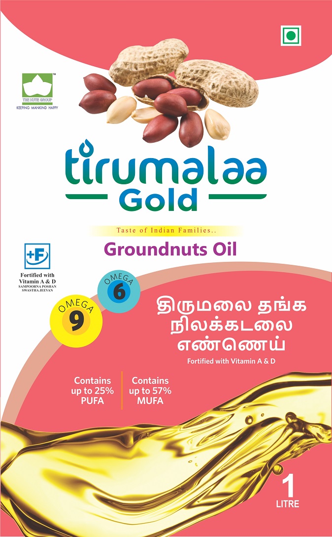 Tirumalaa Gold. Taste Of Indian Families. Groundnuts Oil Label Device mark 5210185 Trademark
