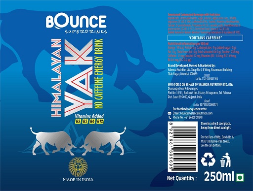Bounce Superdrinks Himalayan Yak Device mark 5216932 Trademark