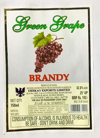 Green Grape Brandy (label) Device mark 5219924 Trademark