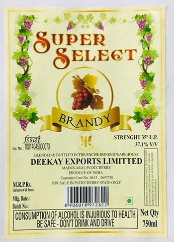 Super Select Brandy (label) Device mark 5219923 Trademark