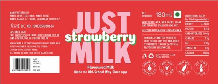 Just Strawberry Milk (label) Device mark 5228924 Trademark