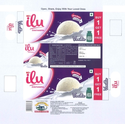 Kc+ Ilu Icecreams Vanilla (label) Device mark 5236093 Trademark