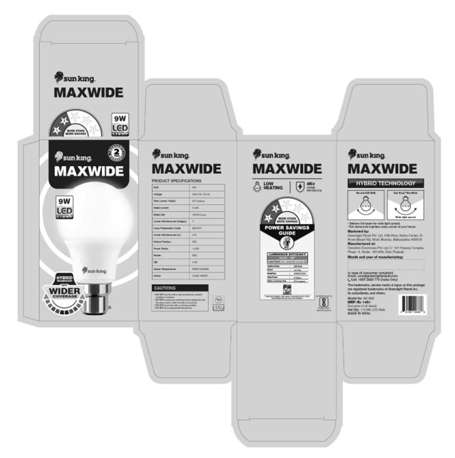 Sunking Maxwide Packaging Device mark 5261274 Trademark