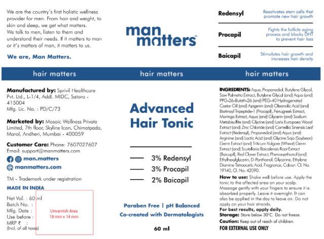 Man Matters Advance Hair Tonic Device mark 5280365 Trademark