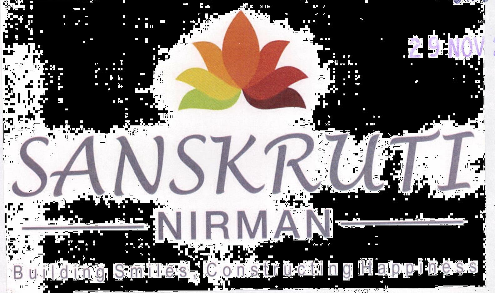 Sanskruti Nirman Building Smiles, Constructing Happiness Device mark 2060394 Trademark
