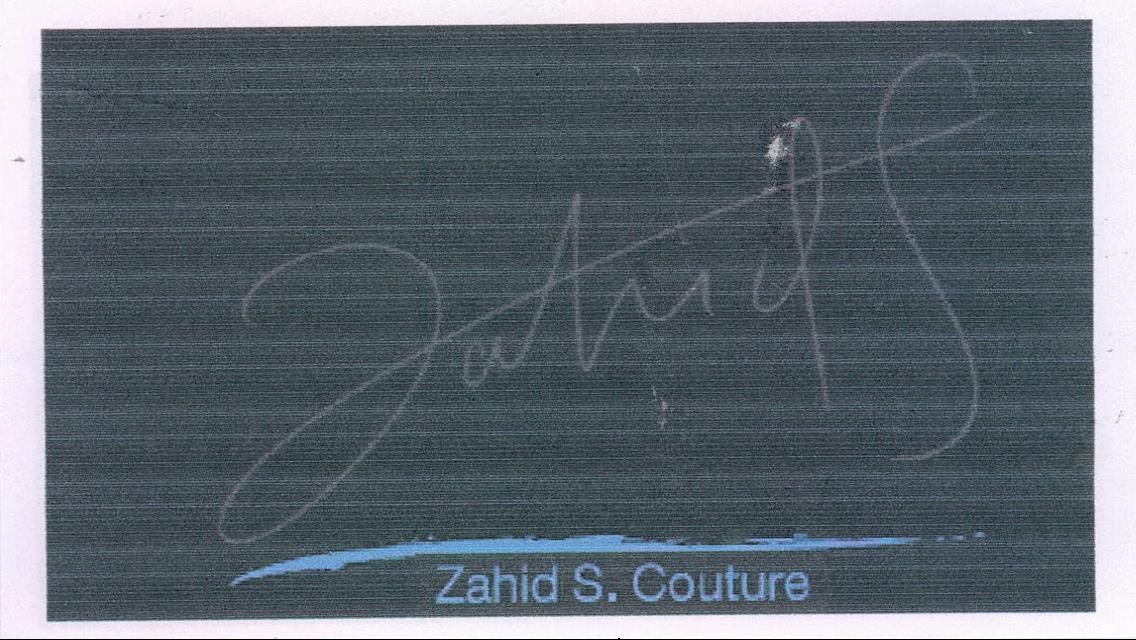 Zahid S. Couture Device mark 2122985 Trademark