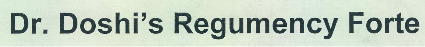 Dr. Doshi's Regumency Forte Device mark 2168754 Trademark