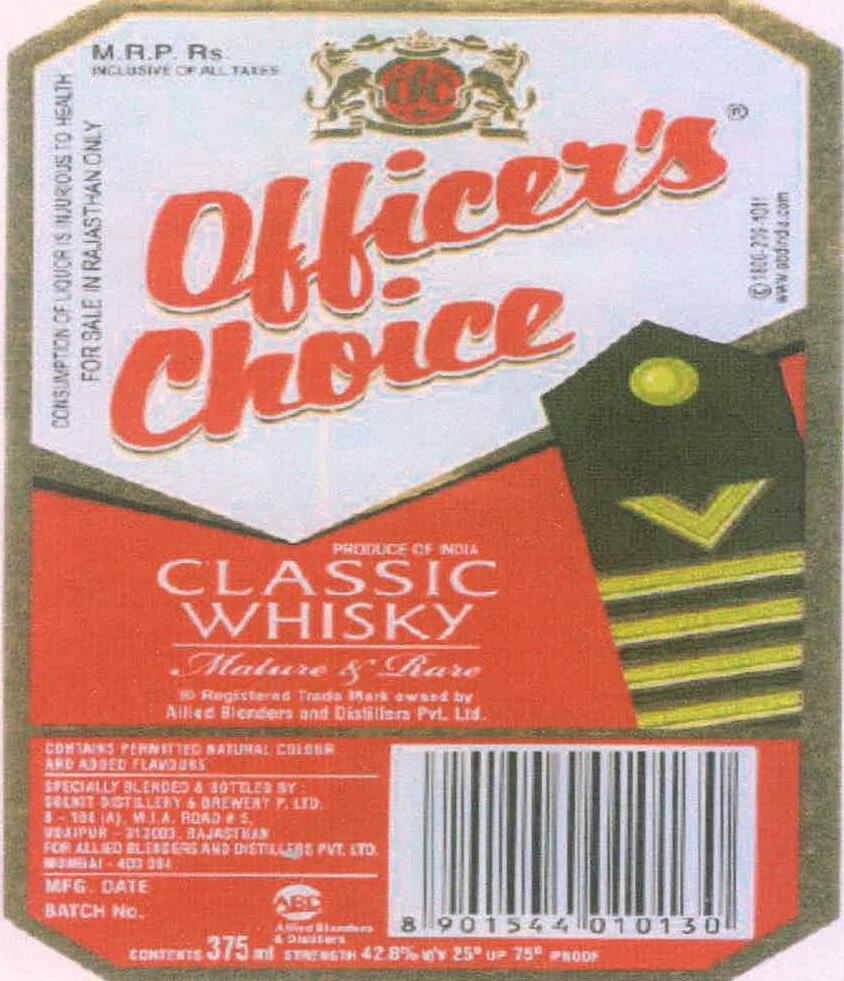 Officer's Choice Device mark 2200626 Trademark