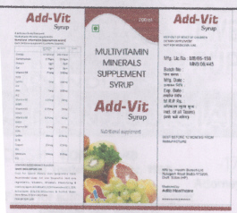 Add-vit Syrup (device Of Fruits) Device mark 2274142 Trademark