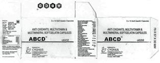 Abcd Anti Oxidants Multivitamin & Multimineral Softgelatin Capsules Device mark 2480287 Trademark