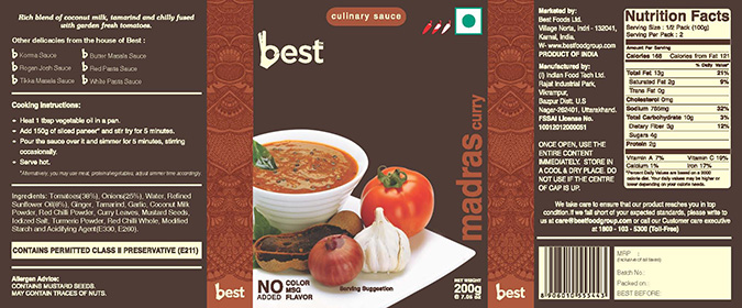 Best Madras Curry (label) Device mark 2558387 Trademark