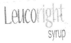 Leucoright Syrup (lable) Device mark 2737504 Trademark