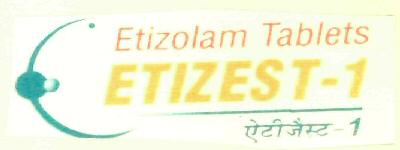 Etizolam Tablets Etizest-1 (label) Device mark 2784385 Trademark