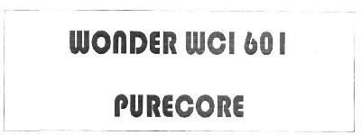 Wonder Wci 601 Purecore (label) Device mark 2799727 Trademark