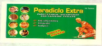 Peradiclo Extra Paracetamol, Diclofenac And Caffeine Tablets Device mark 2808848 Trademark