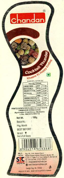 Chandan Cocktail Thunder Device mark 2834087 Trademark