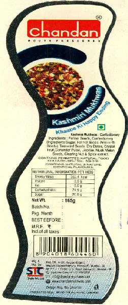Chandan Mouth Freshener Kashmiri Mukhwas Device mark 2834090 Trademark