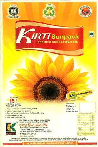 Kirti Sunpack Refined Sunflower Oil Device mark 2908699 Trademark