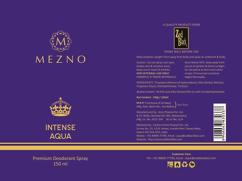 Mezno Intense Aqua Device mark 2972242 Trademark