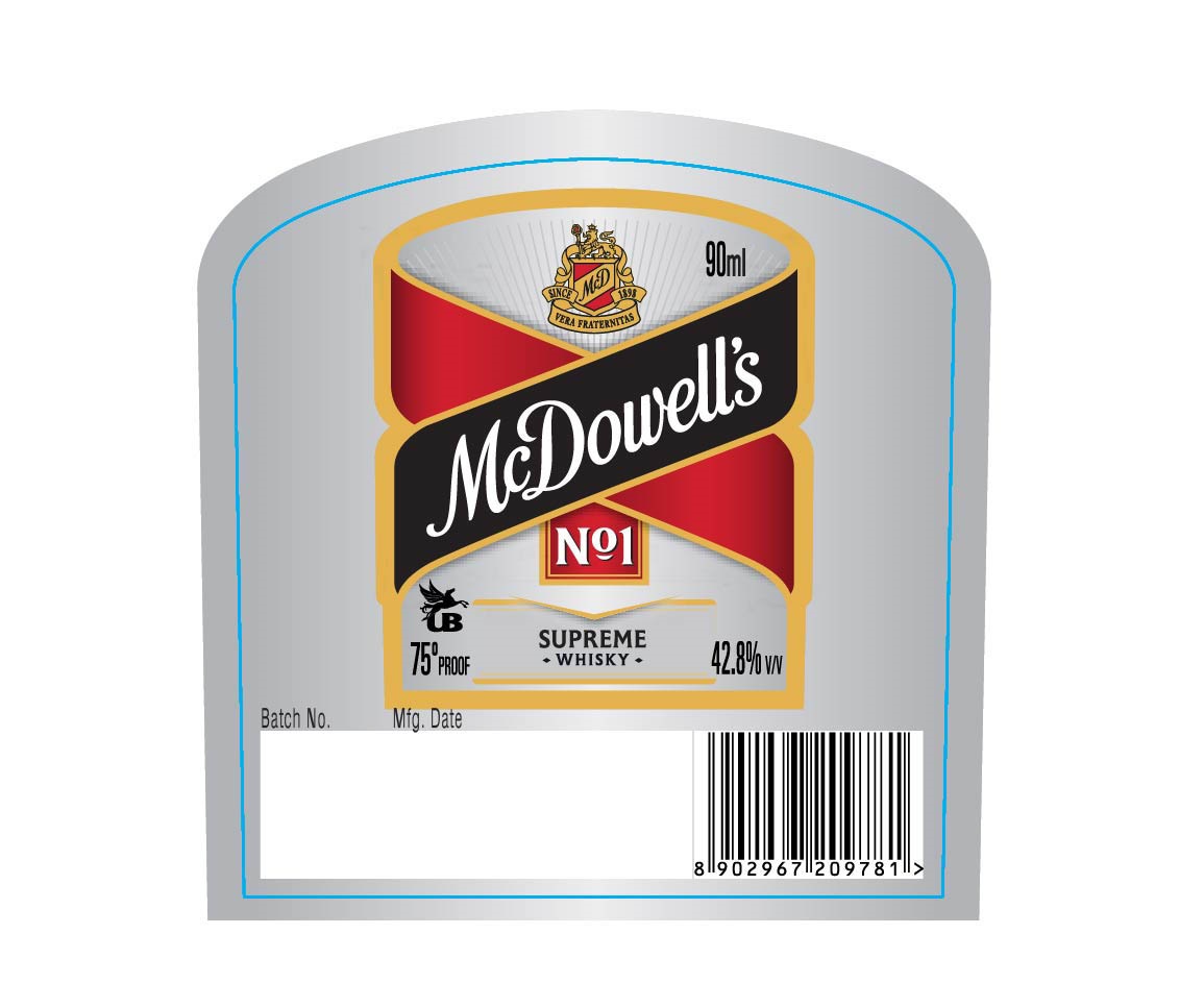 Mcdowell's No.1 Supreme Whisky Device mark 3020210 Trademark