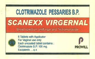 Clotrimazole Pessaries B.p. Scanexx Virgernal Device mark 3087970 Trademark