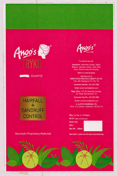 Anoo's Tryko Shampoo Device mark 3184450 Trademark
