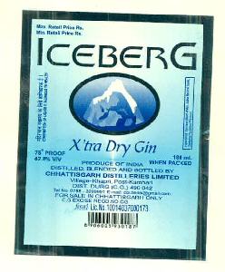 Iceberg X'tra Dry Gin Device mark 3185627 Trademark