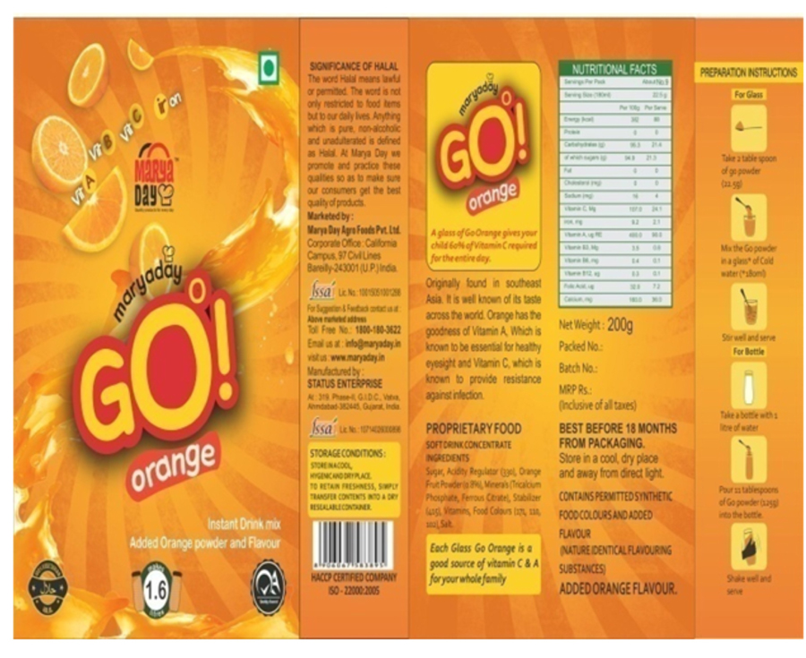 Marya Day Go Orange Device mark 3191987 Trademark
