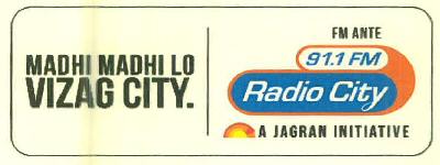 Fm Ante 91.1 Fm Radio City A Jagran Initiative Madhi Madhi Lo Vizag City. Device mark 3277202 Trademark