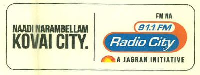 Fm Na 91.1 Fm Radio City A Jagran Initiative Naadi Narambellam Kovai City. Device mark 3277216 Trademark