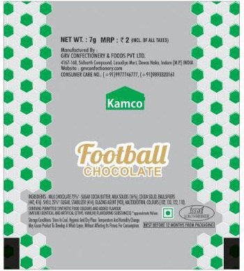 Kamco Football Chocolate (green Colour) Device mark 3306571 Trademark