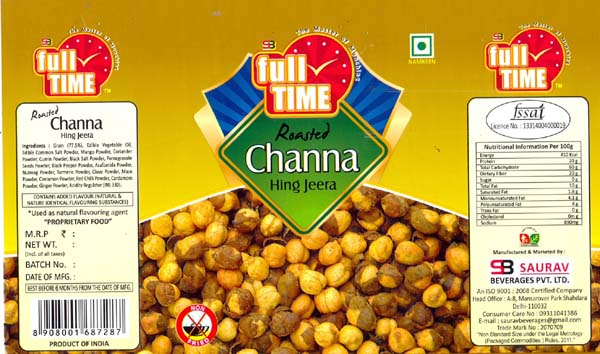 Full Time Roasted Channa Device mark 3451905 Trademark