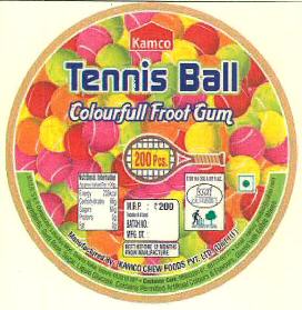 Kamco Tennis Ball Colourfull Froot Gum Device mark 3533799 Trademark