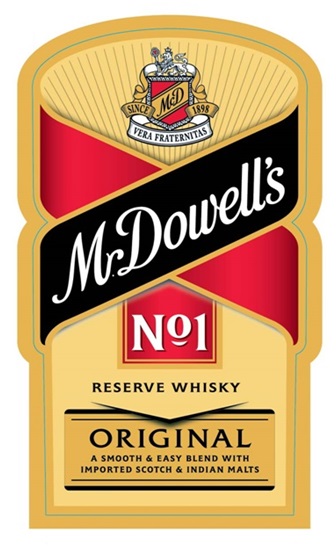 Mrdowell's No. 1 Label (in Colour) Device mark 3654779 Trademark