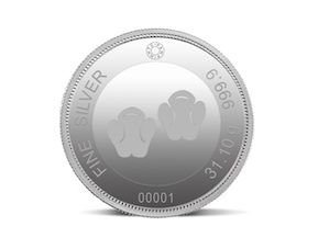 Device Of Silver Coin With Animal Footprint Device mark 3690514 Trademark