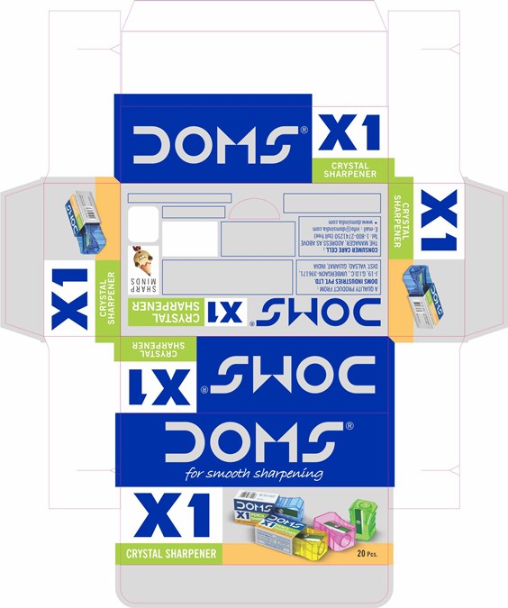 Doms X1 Sharpeners Box Cover Device mark 3701116 Trademark