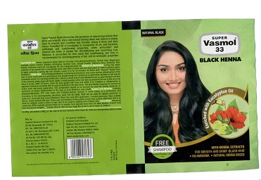 Super Vasmol 33 Black Henna (label) Device mark 3703205 Trademark