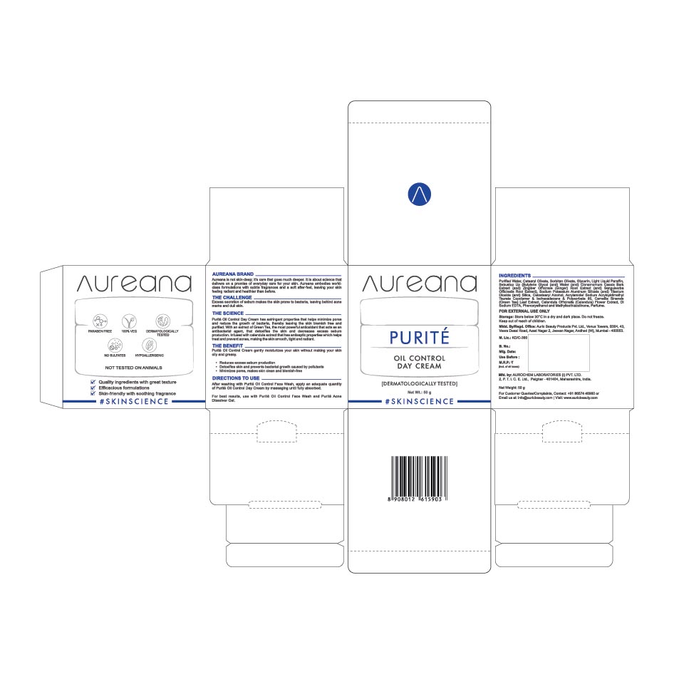Aureana Purité Oil Control Day Cream #skinscience Device mark 4437006 Trademark