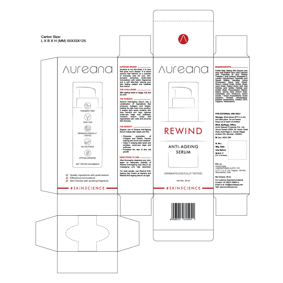 Aureana Rewind Anti-ageing Serum #skinscience Device mark 4437007 Trademark