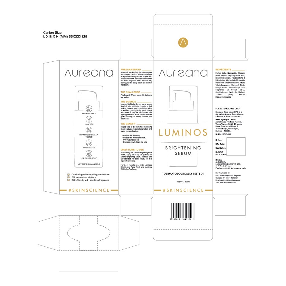 Aureana Luminos Brightening Serum #skinscience Device mark 4437010 Trademark