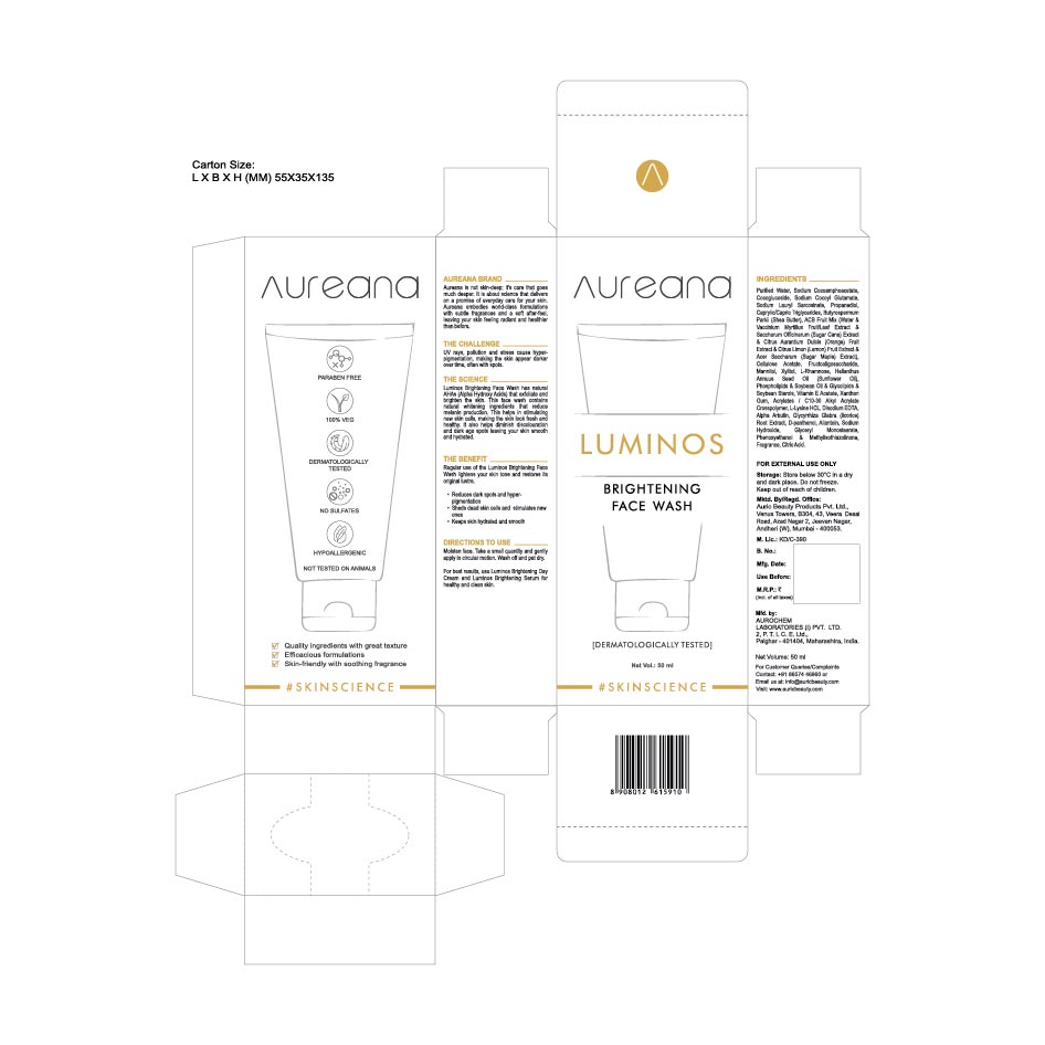 Aureana Luminos Brightening Face Wash #skinscience Device mark 4437012 Trademark