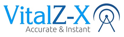 The Word 'vitalz-x" Written In A Unique Style And Font With The Words 'accurate & Instant' Along With A Logo Device mark 4716243 Trademark