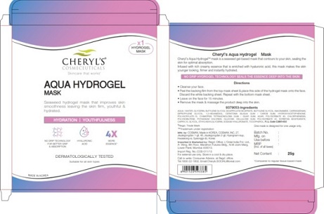 Cheryl’s Aqua Hydrogel Mask Label Device mark 4938275 Trademark