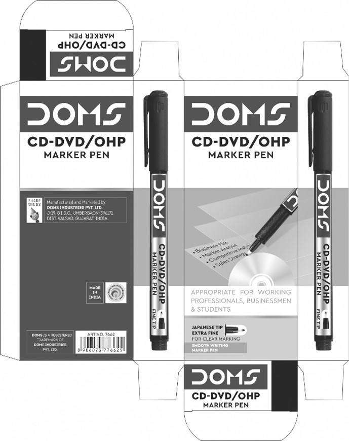 Doms Cd-dvd-ohp Marker Pen Packaging Device mark 4938747 Trademark