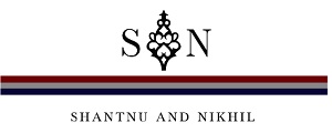 Sn With Booti Design In The Middle With Triple Coloured Lines With Shantnu And Nikhil ( Logo And Design) Device mark 4940424 Trademark